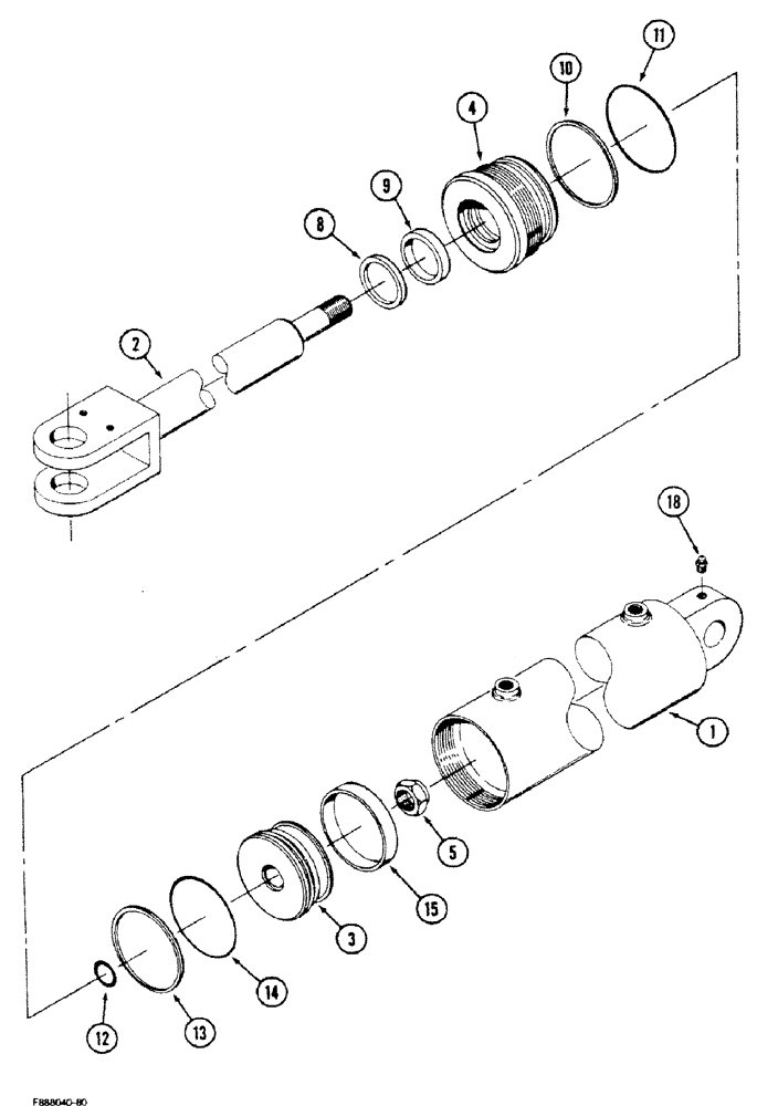 Схема запчастей Case IH 9180 - (8-32) - HITCH CYLINDER ASSEMBLY (08) - HYDRAULICS