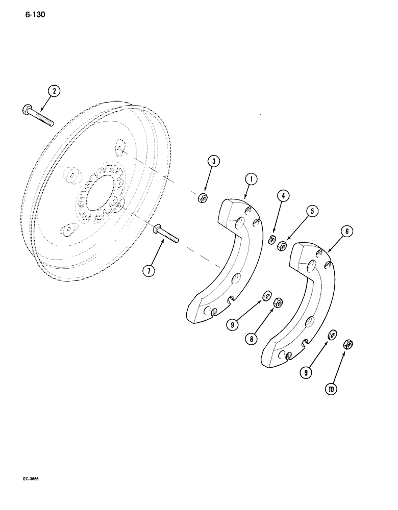 Схема запчастей Case IH 995 - (6-130) - REAR WHEEL WEIGHTS, SPLIT TYPE, BAR TYPE AXLE (06) - POWER TRAIN