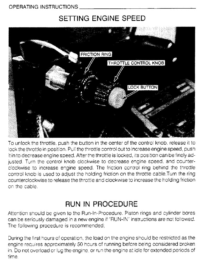 Схема запчастей Case IH 6830TA - (1-12) - OPERATING INSTRUCTIONS, SETTING ENGINE SPEED, RUN IN PROCEDURE 