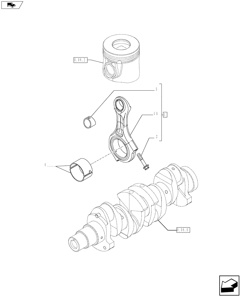 Схема запчастей Case IH F5AE5484B A001 - (0.08.1) - CONNECTING ROD (10) - ENGINE