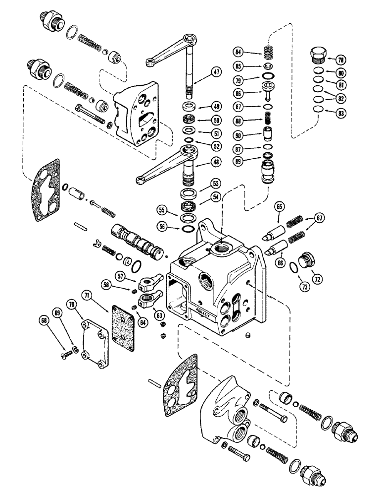 Схема запчастей Case IH 1370 - (183A) - HYDRAULICS, A66467 RIGHT HAND REMOTE HYDRAULICS VALVE (08) - HYDRAULICS