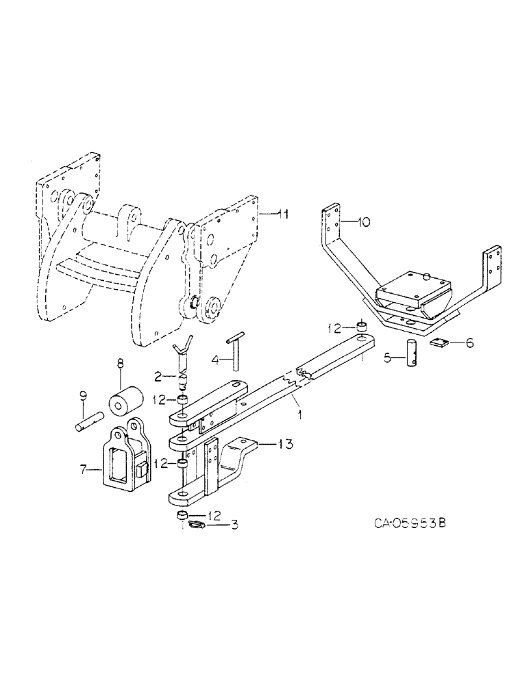 Схема запчастей Case IH 4786 - (09-7) - FRAME, DRAWBAR, FOR CATEGORY 4, THREE POINT HITCH (12) - FRAME