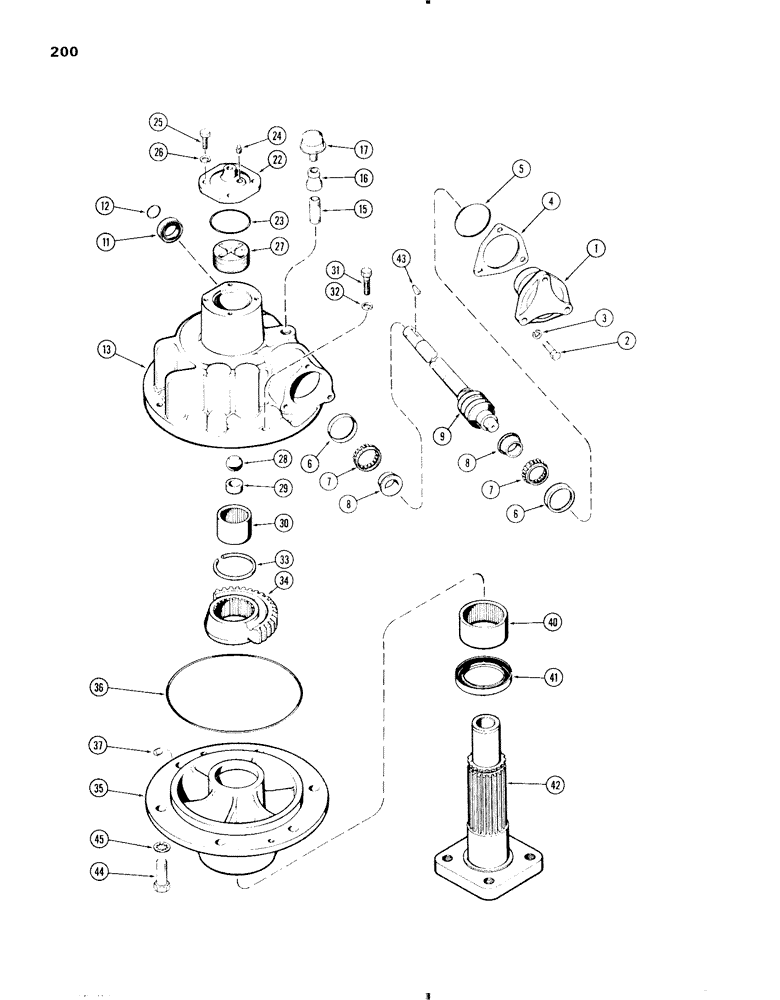 Схема запчастей Case IH 570 - (200) - MECHANICAL STEERING GEAR, WITH DUAL & SINGLE FRONT WHEEL (05) - STEERING