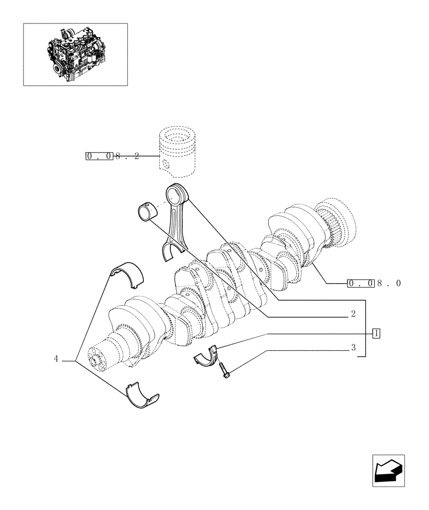 Схема запчастей Case IH PUMA 195 - (0.08.1) - CONNECTING ROD (01) - ENGINE