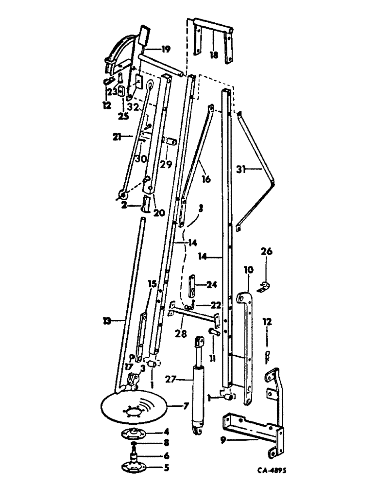Схема запчастей Case IH 92 - (D-11) - HYDRAULIC MARKER, 6, 7, 8 AND 9 ROW 