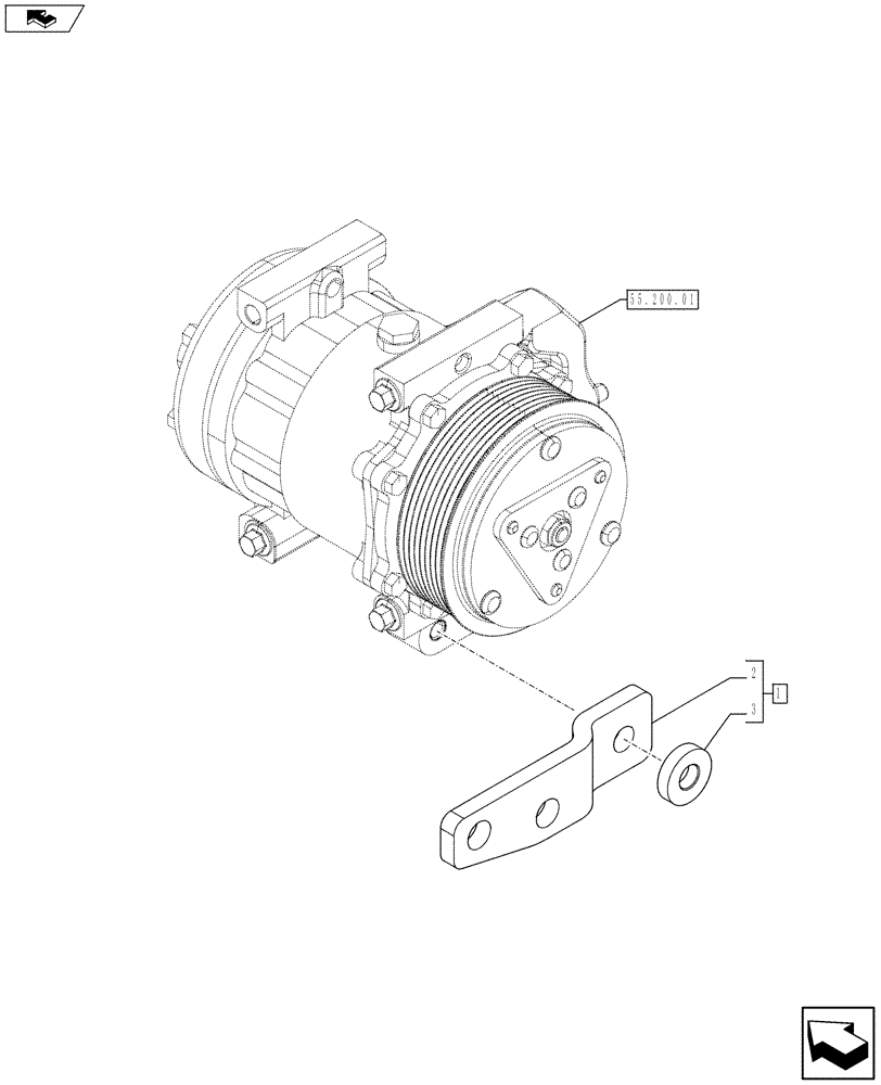 Схема запчастей Case IH F4HE9684D J105 - (55.301.02) - ALTERNATOR (504377112) (06) - ELECTRICAL SYSTEMS