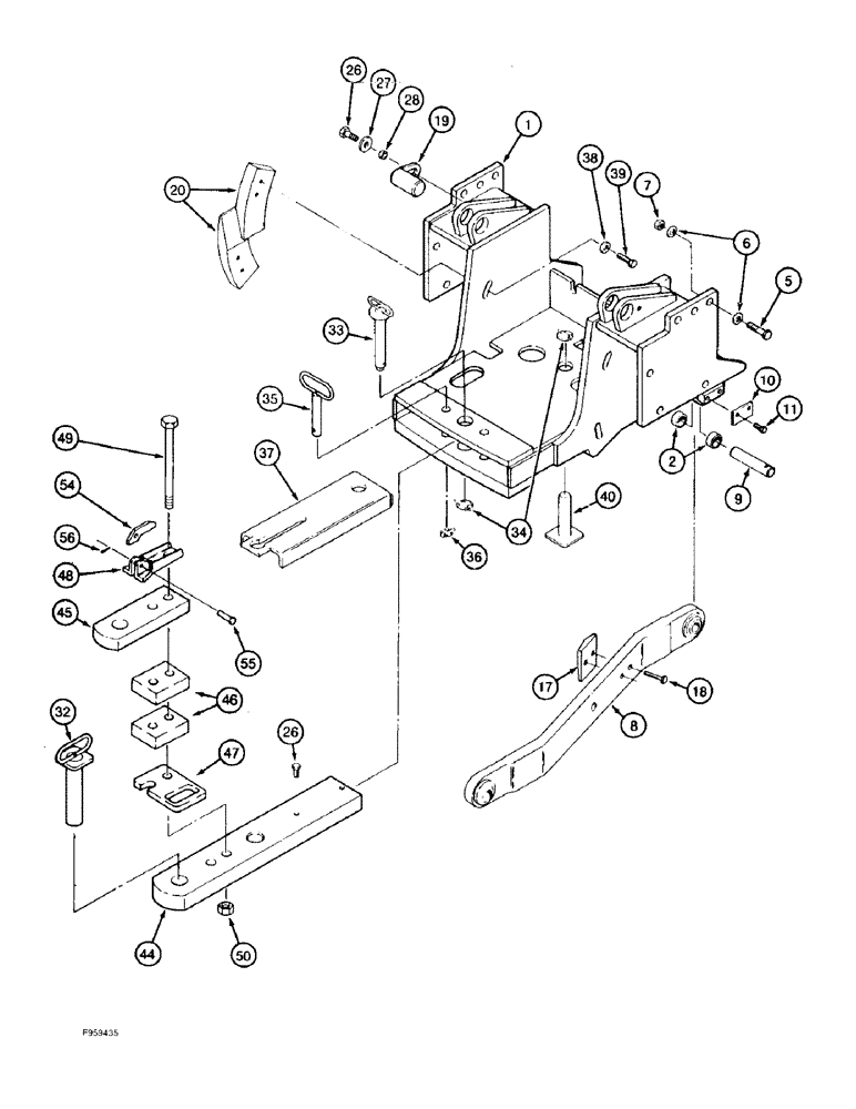 Схема запчастей Case IH 9330 - (9-006) - HITCH LOWER LINK, MOUNTS AND DRAWBAR, PRIOR TO PIN JEE0071001 (09) - CHASSIS/ATTACHMENTS