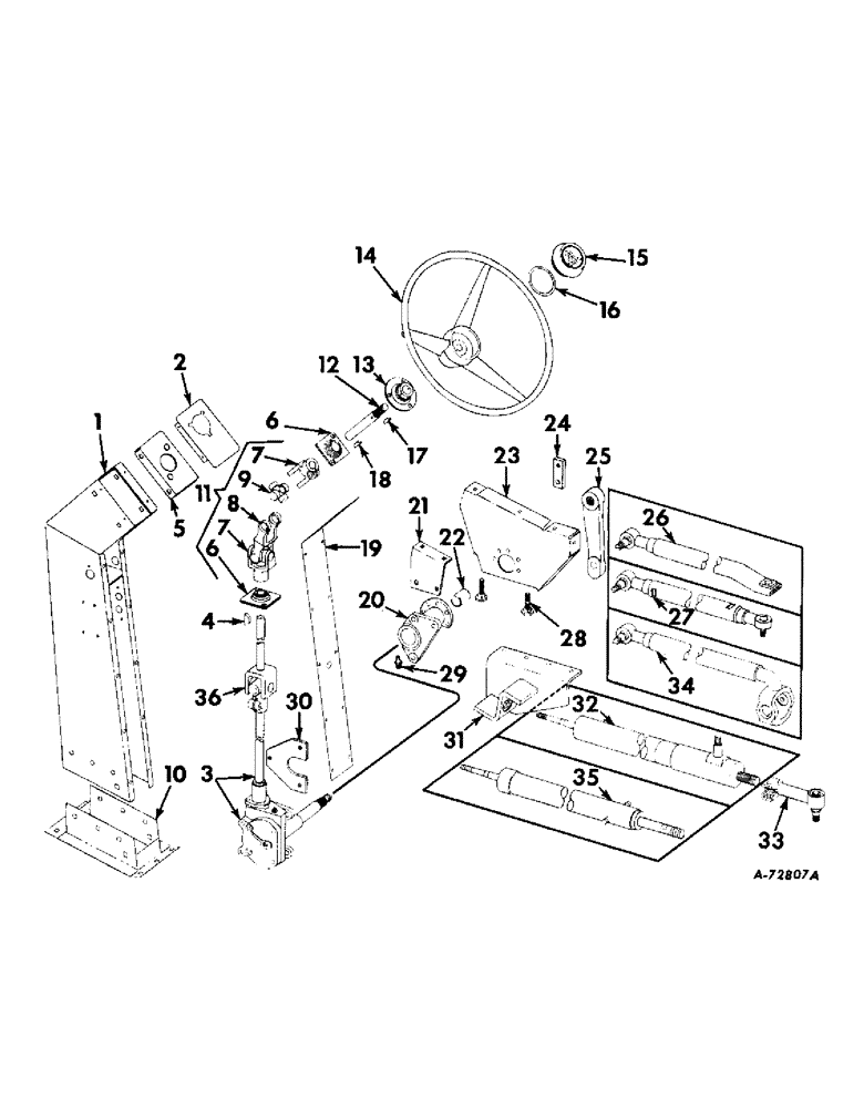 Схема запчастей Case IH 503 - (116) - STEERING ROSS GEAR, SERIAL NO 501 TO 868 AND 951 TO 2431 (41) - STEERING