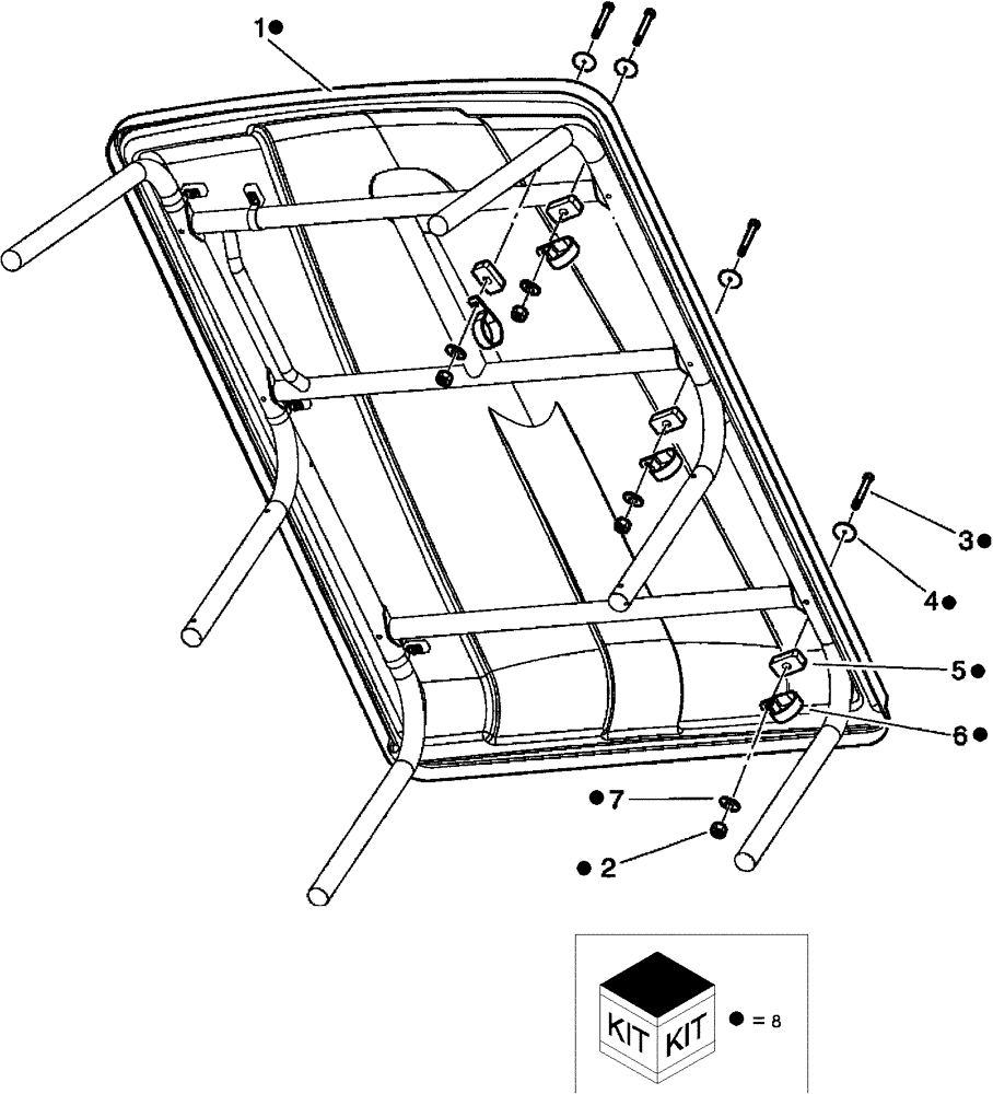 Схема запчастей Case IH SCOUT XL - (88.150.02) - DIA KIT, CANOPY, 4-SEATER (88) - ACCESSORIES