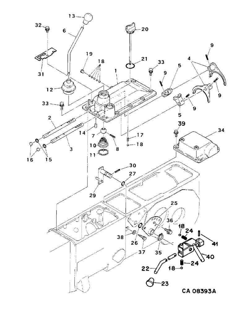 Схема запчастей Case IH 254 - (07-37) - DRIVE TRAIN, RANGE AND SHIFT CONTROLS, CONSTANT MESH GEAR TRANSMISSIONS, 244 AND 254 (04) - Drive Train