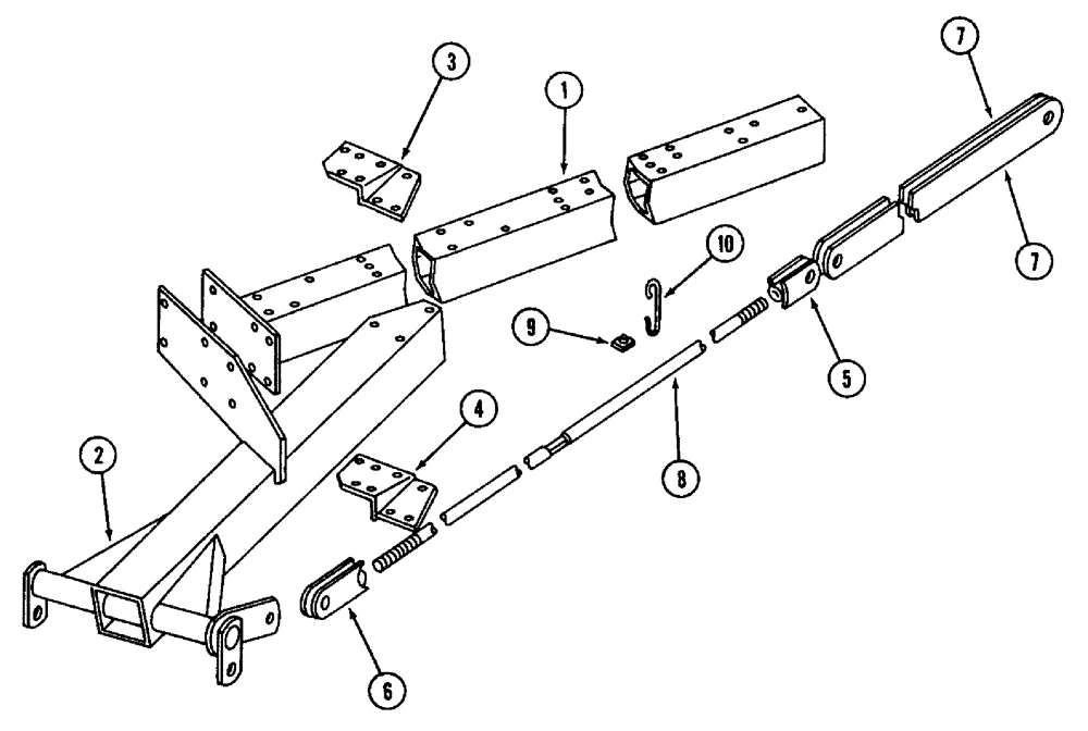 Схема запчастей Case IH 800 - (9-03) - REAR FRAME WITH HITCH, FOR 9, 10, 11 AND 12 FURROW (09) - CHASSIS/ATTACHMENTS