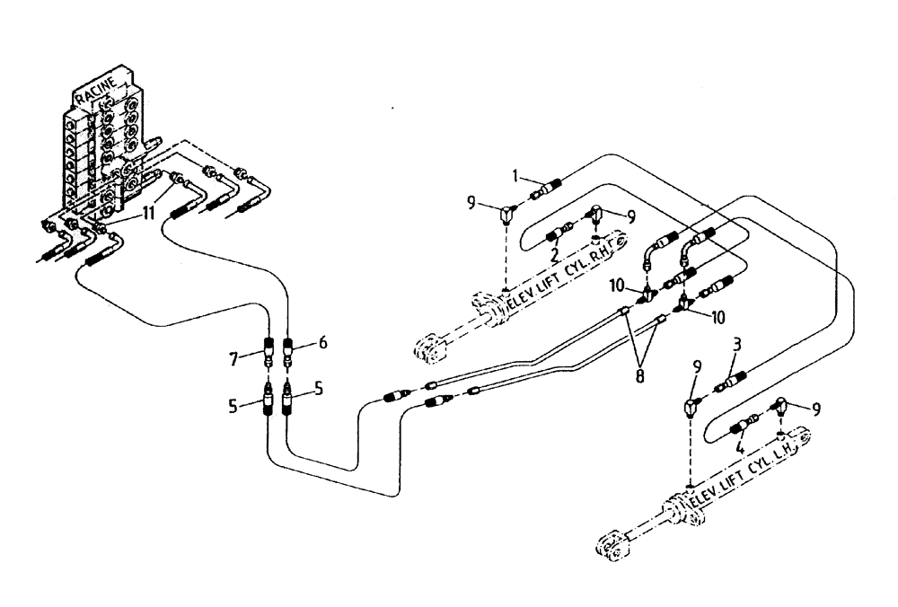 Схема запчастей Case IH 7000 - (B06-05) - HYDRAULIC CIRCUIT (ELEVATOR LIFT), UP TO AND INCLUDING Hydraulic Components & Circuits
