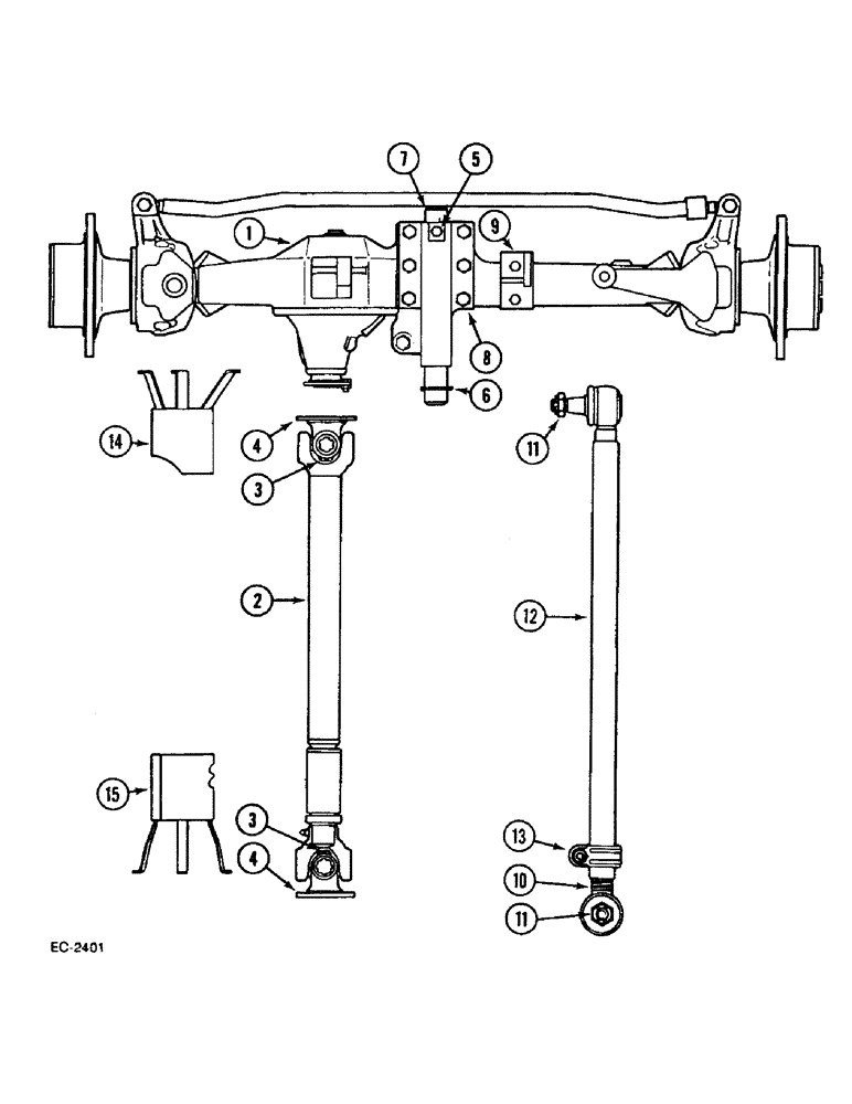 Схема запчастей Case IH 833 - (6-396) - FRONT AXLE - 4 WHEEL DRIVE (06) - POWER TRAIN