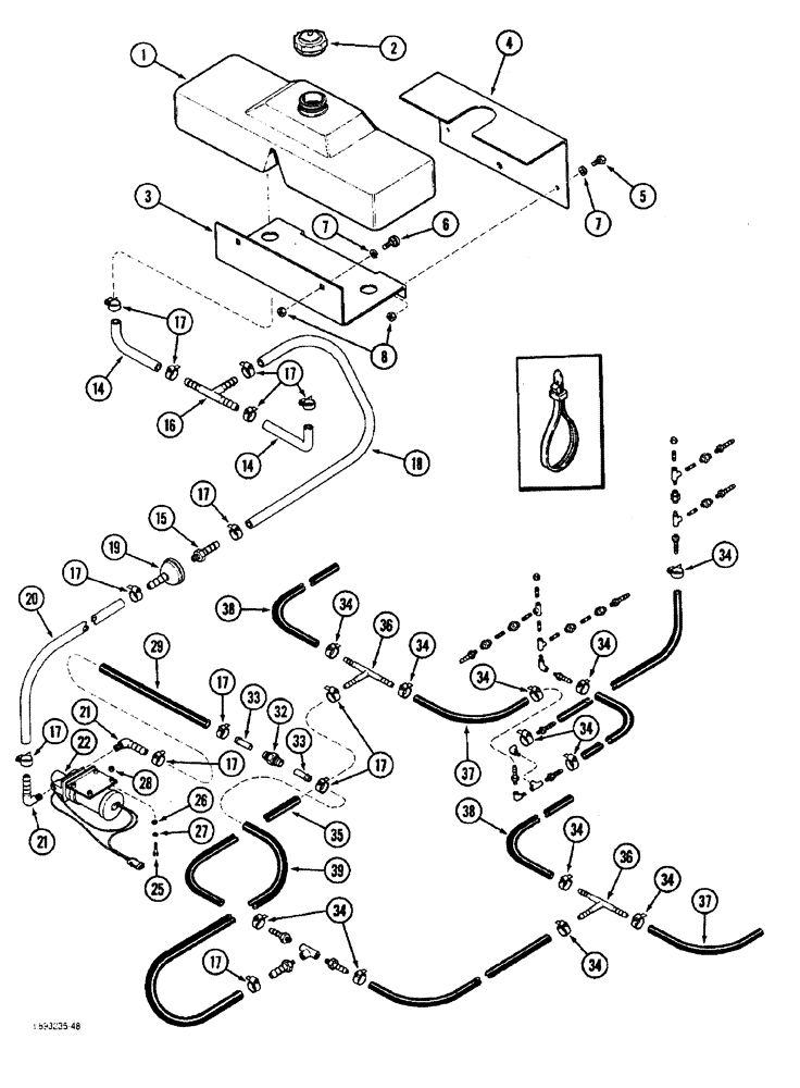 Схема запчастей Case IH 1822 - (9A-140) - DRUM CHAIN OILER (14) - WATER SYSTEM