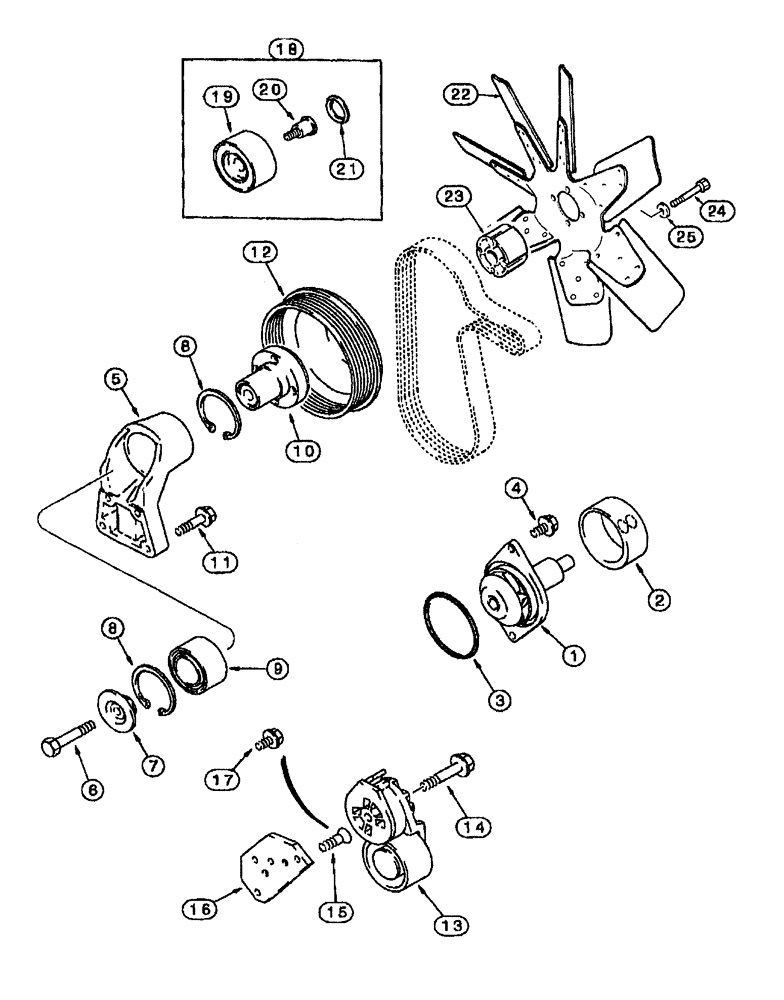Схема запчастей Case IH SPX3200B - (021) - WATER PUMP AND FAN (10) - ENGINE
