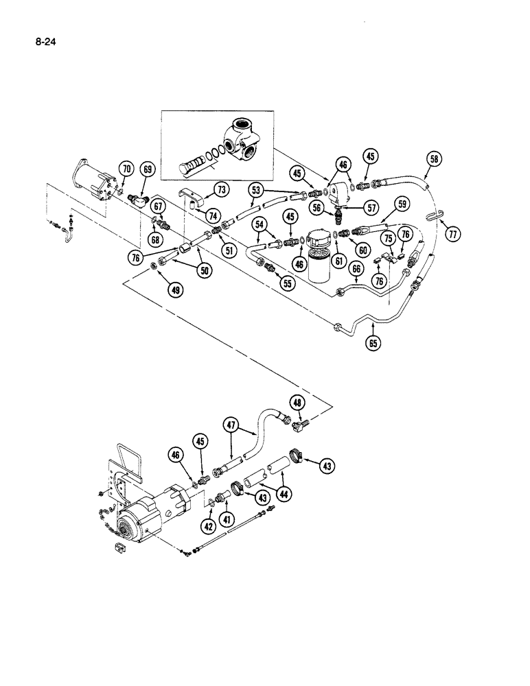 Схема запчастей Case IH 1490 - (8-24) - PUMP HYDRAULIC SYSTEM, 1490 & 1590 MOWER CONDITIONER (07) - HYDRAULICS