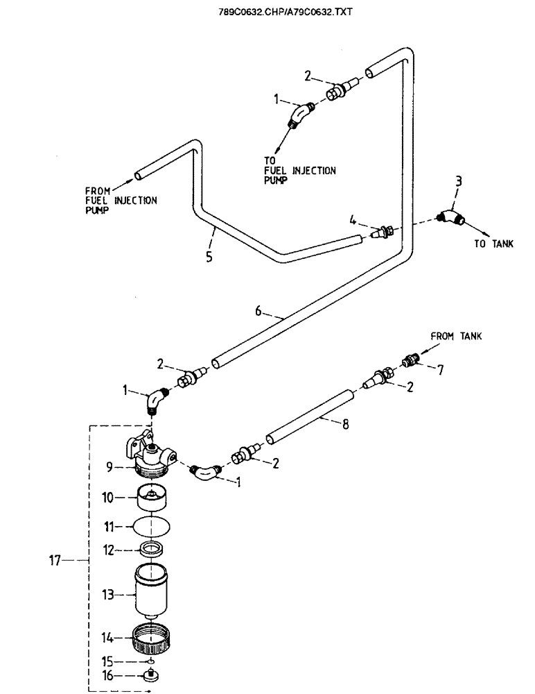 Схема запчастей Case IH 7700 - (C06-32) - ENGINE, WATER SEPARATOR/FUEL LINES Engine & Engine Attachments