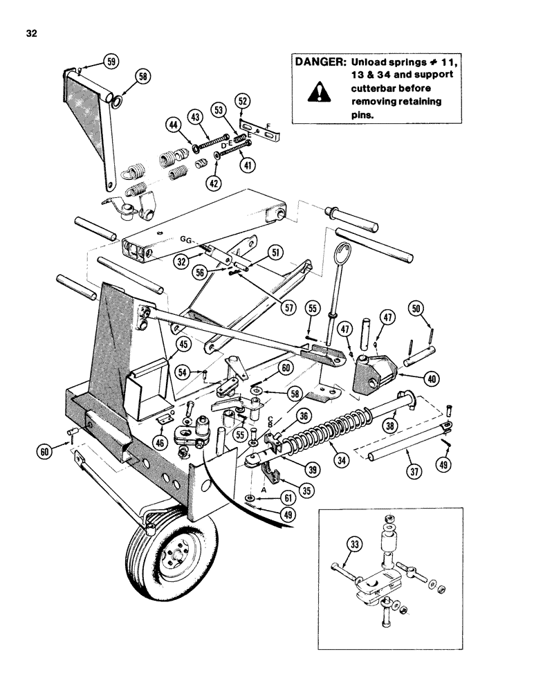 Схема запчастей Case IH 750 - (32) - FRONT WHEEL SUPPORT, REAR UNIT 