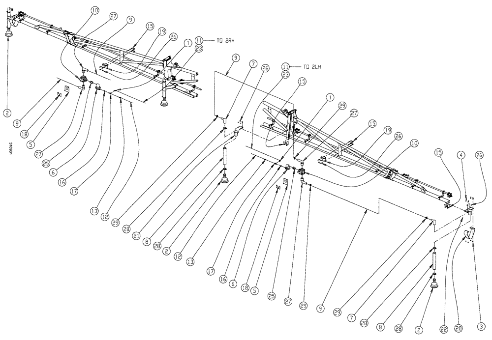 Схема запчастей Case IH SPX4260 - (256) - FOAM MARKER 60/90 BOOM GROUP (78) - SPRAYING