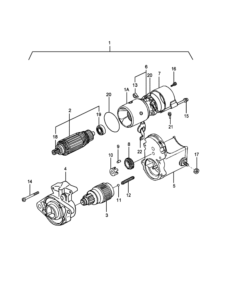 Схема запчастей Case IH DX18E - (01.08) - STARTING MOTOR (01) - ENGINE