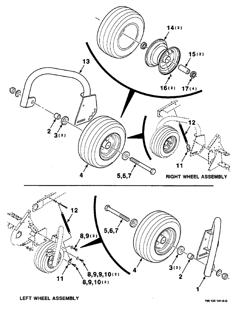 Схема запчастей Case IH RS551 - (3-10) - PICKUP GAUGE WHEEL AND SUPPORT ASSEMBLIES Pickup