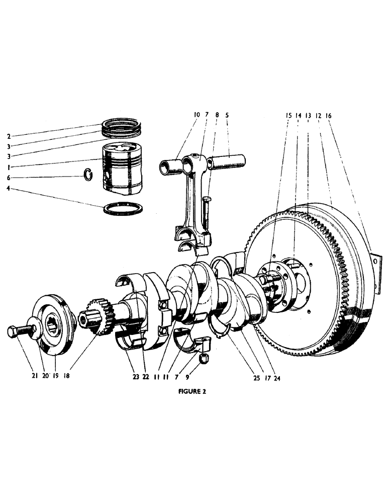 Схема запчастей Case IH 880F - (06) - PISTONS, CONNECTING RODS, FLYWHEEL AND CRANKSHAFT (01) - ENGINE