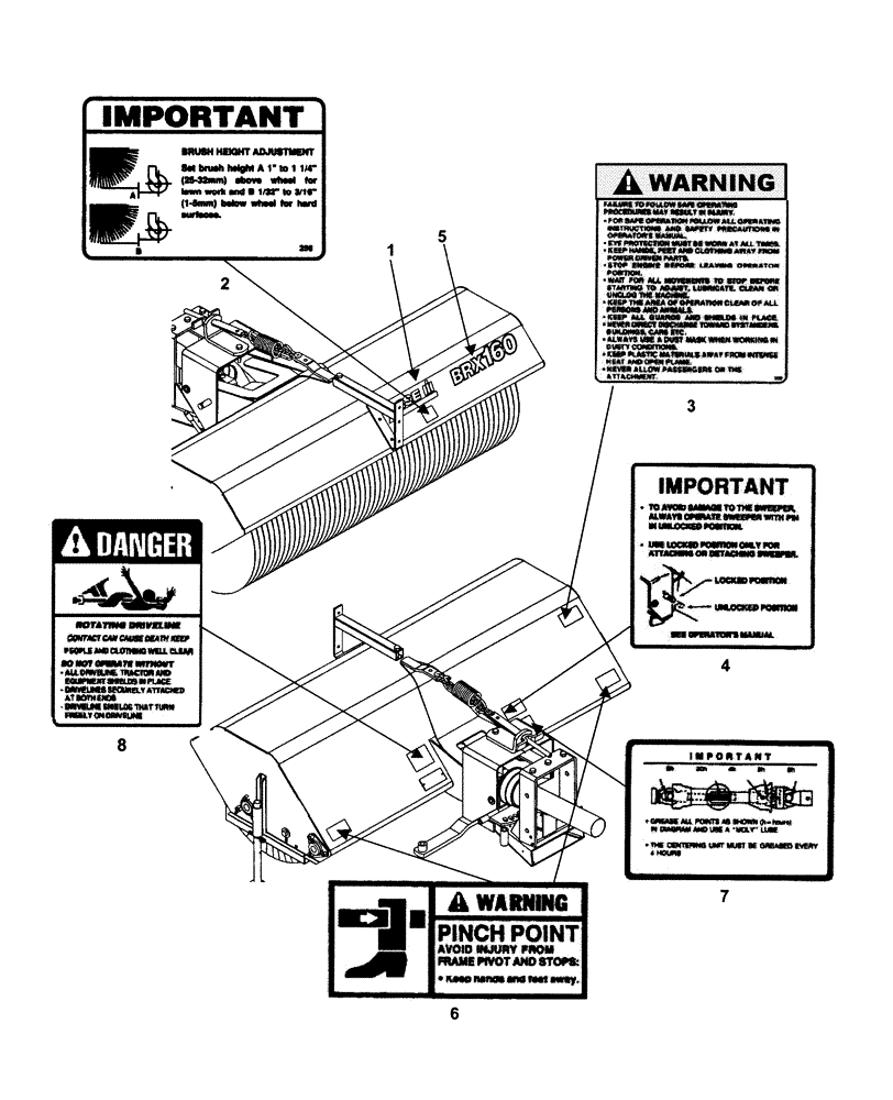 Схема запчастей Case IH BR160 - (204) - DECALS, ENGLISH 