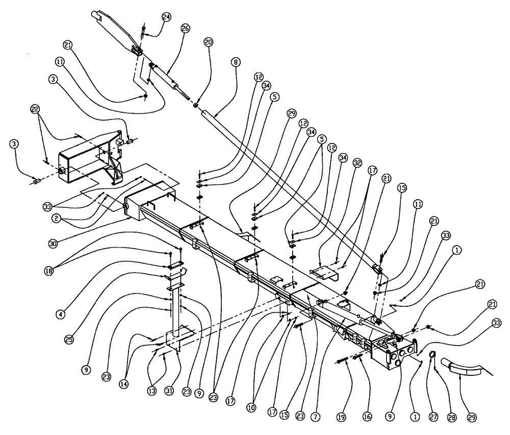 Схема запчастей Case IH 438 - (04-026) - BOOM GROUP, 2.5, INNER, LH Boom Group