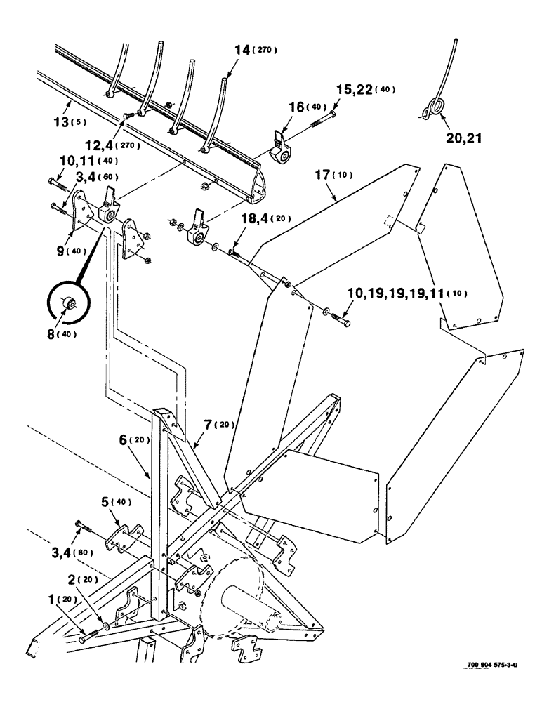 Схема запчастей Case IH 8820 - (9-148) - PICKUP REEL KIT, 18, UNIVERSAL HARVESTER S/N 224700 AND LATER, TO BE ORDEREDTHRU WHOLEGOODS ONLY (58) - ATTACHMENTS/HEADERS