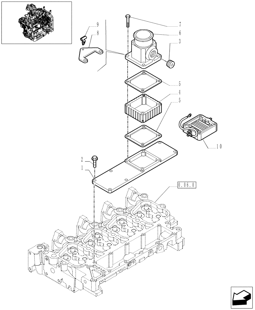 Схема запчастей Case IH MXU100 - (0.07.1) - INTAKE MANIFOLD (01) - ENGINE