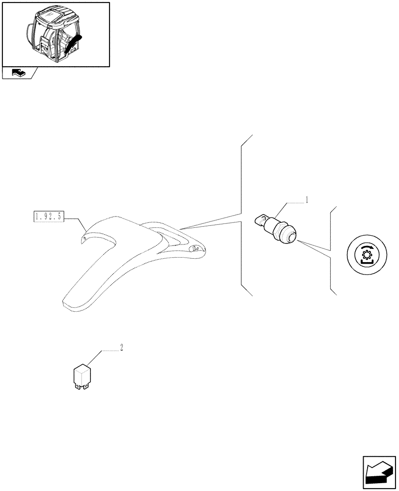 Схема запчастей Case IH PUMA 115 - (1.91.1/05) - OUTER PTO CONTROL MOUNTED ON MUDGUARDS (VAR.330803-332803) (10) - OPERATORS PLATFORM/CAB