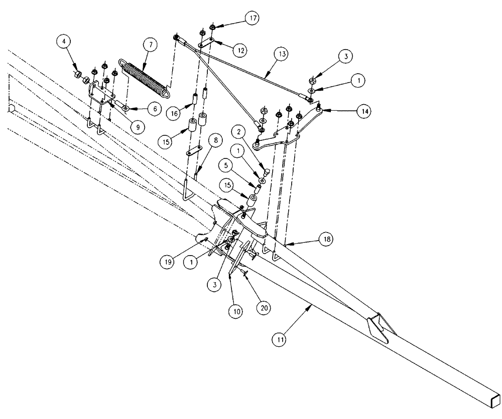 Схема запчастей Case IH SPX4260 - (08-012) - 60-90 BOOM BREAKAWAY ASSEMBLY (09) - BOOMS