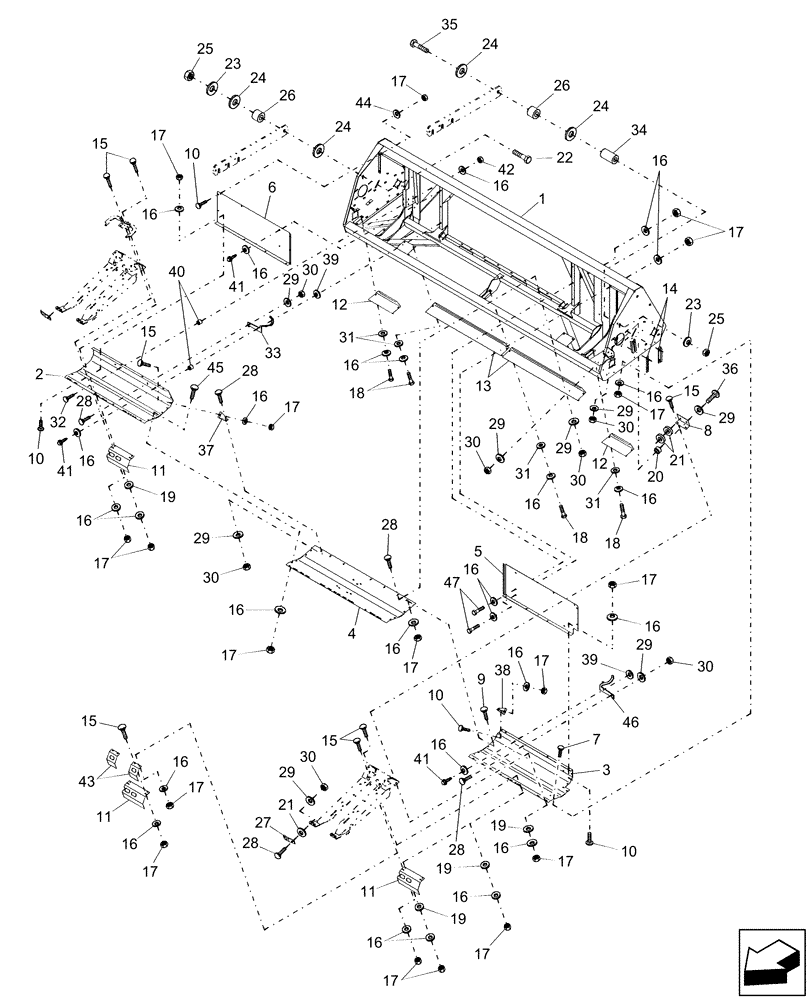 Схема запчастей Case IH 2206 - (01.01) - MAIN FRAME AND ATTACHING PARTS (39) - FRAMES AND BALLASTING