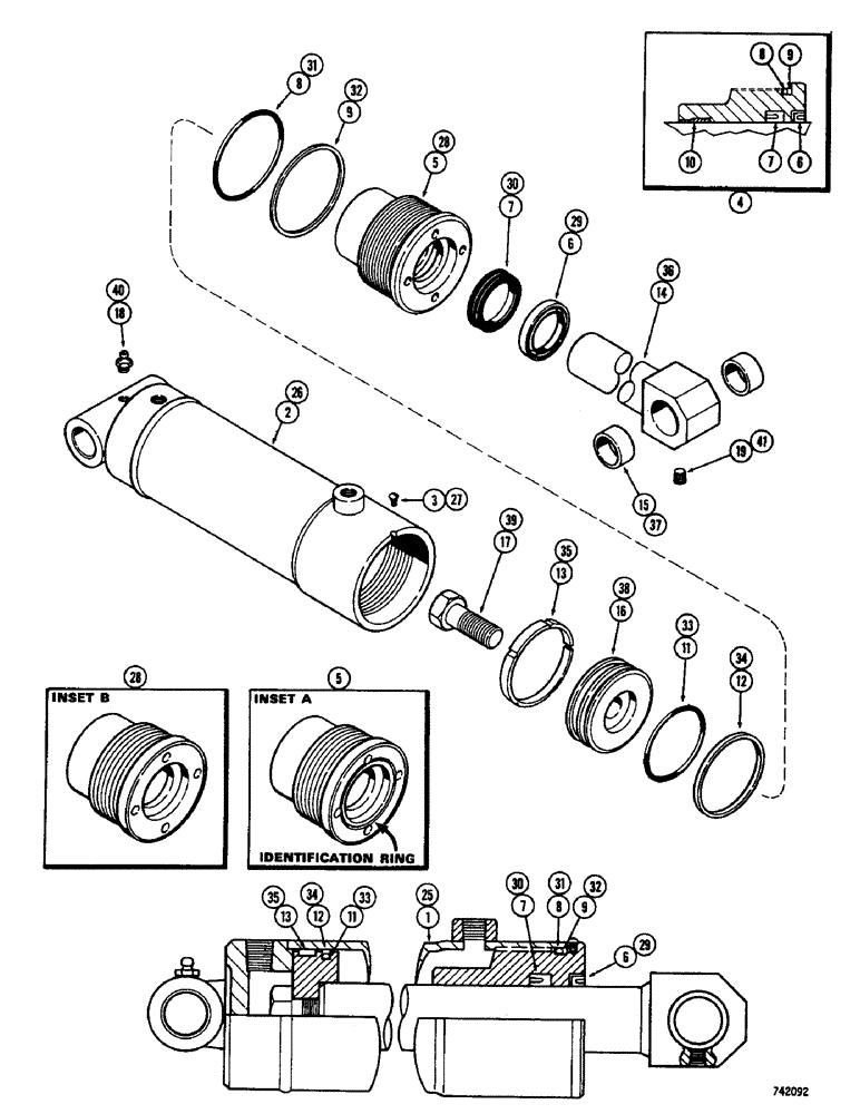Схема запчастей Case IH 1700-SERIES - (248) - WOOD TICK CYLINDER (35) - HYDRAULIC SYSTEMS