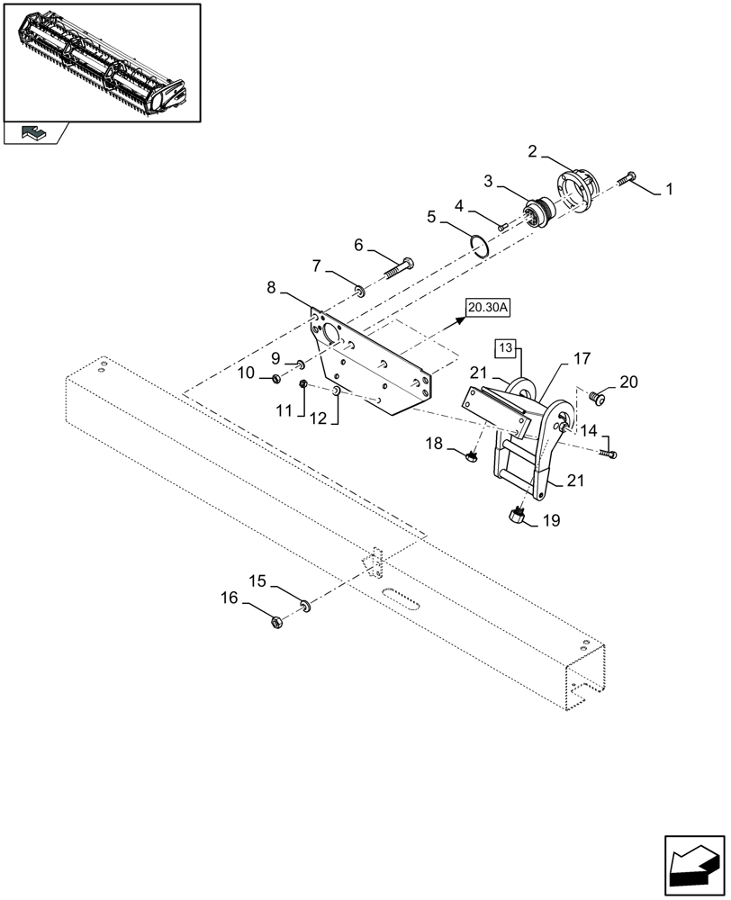 Схема запчастей Case IH 2050 - (20.30[01]) - MULTI-FASTENER AND ELECTRICAL CONNECTOR (20) - HEADER