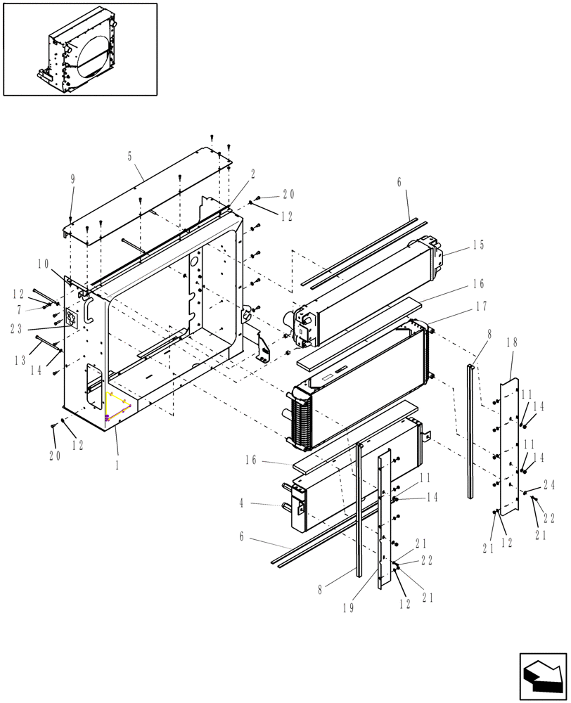 Схема запчастей Case IH 8010 - (10.414.01[02]) - FRAME & COOLERS - PIN HAJ202001 & AFTER - 8010 (10) - ENGINE