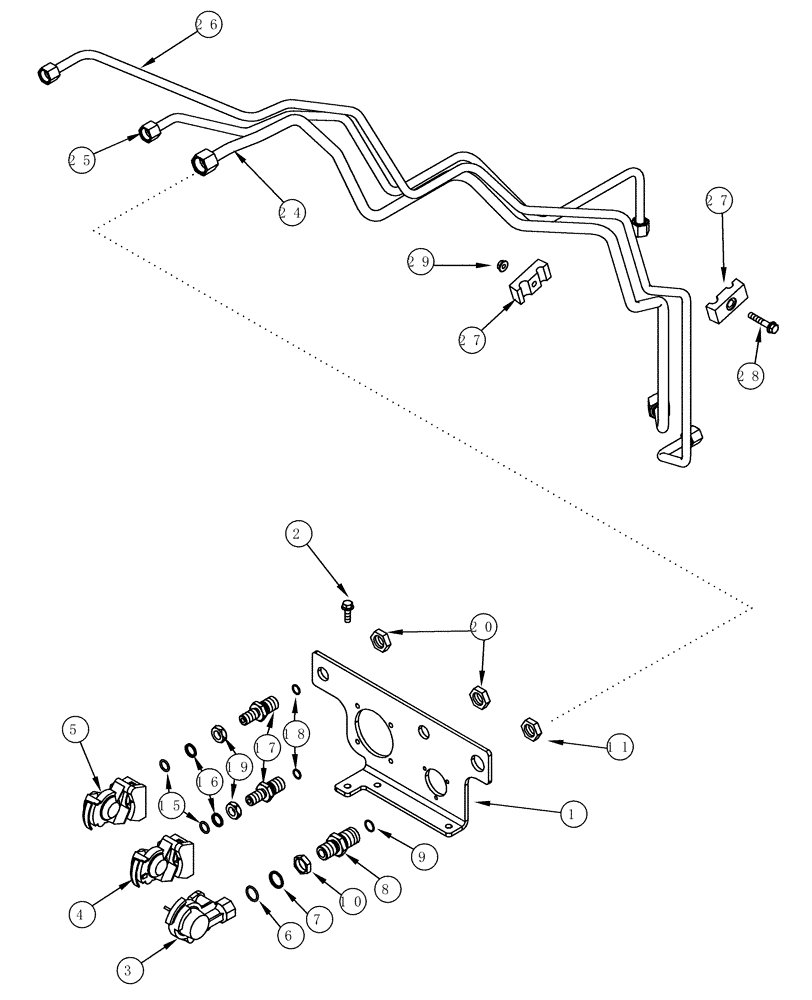 Схема запчастей Case IH MX200 - (07-14) - TRAILER BRAKE PNEUMATIC, COUPLING, EUROPE ONLY (07) - BRAKES
