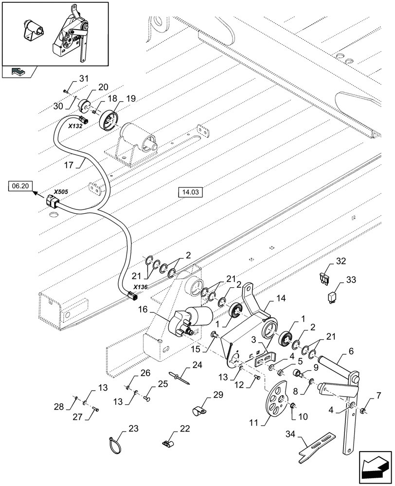 Схема запчастей Case IH LB433S - (06.08[01]) - ELECTRONIC BALE LENGTH ADJUSTMENT (06) - ELECTRICAL SYSTEMS