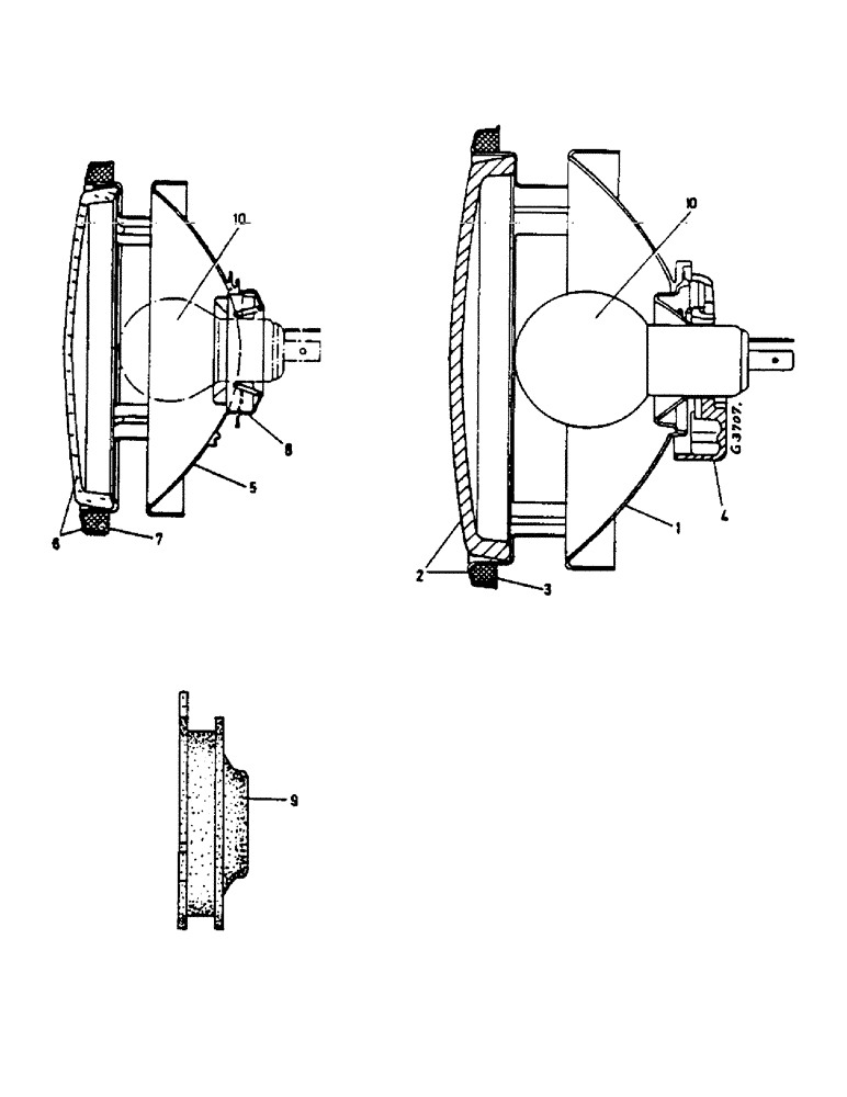 Схема запчастей Case IH 553 - (105) - HEAD LIGHT (04) - ELECTRICAL SYSTEMS