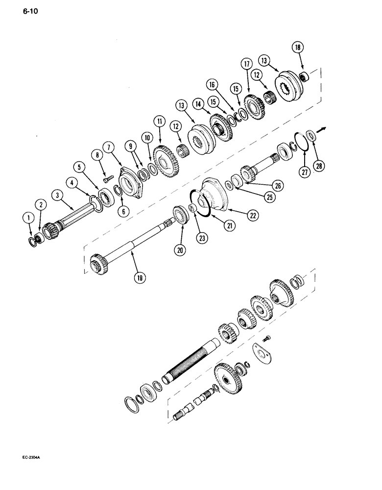 Схема запчастей Case IH 995 - (6-010) - SPEED TRANSMISSION, WITHOUT CREEPER (06) - POWER TRAIN
