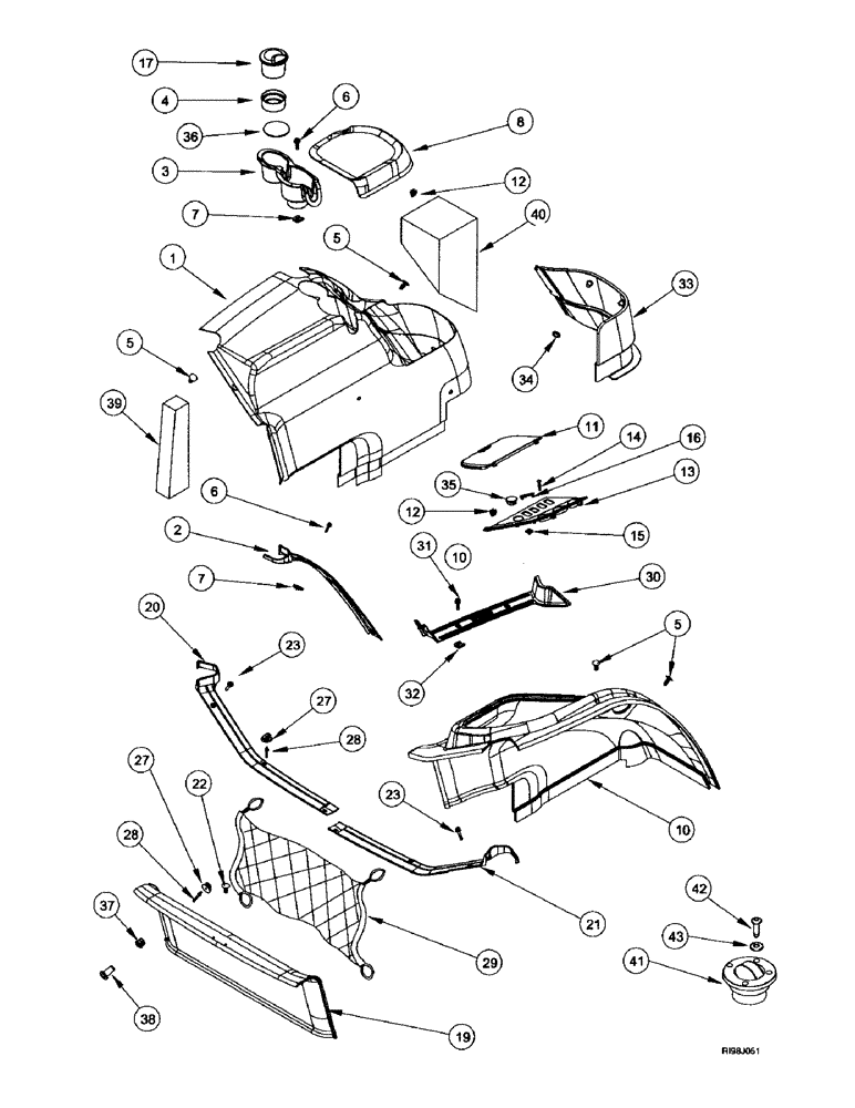 Схема запчастей Case IH MX220 - (9-056) - CAB, TRIM, FENDERS (09) - CHASSIS/ATTACHMENTS