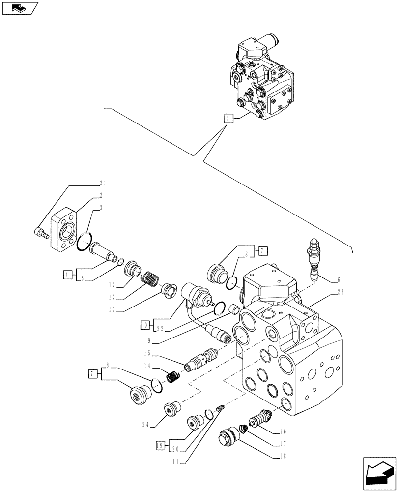 Схема запчастей Case IH PUMA 170 - (41.204.02[02]) - FAST STEERING - VALVE (VAR.743187-729636 / 743608) (41) - STEERING