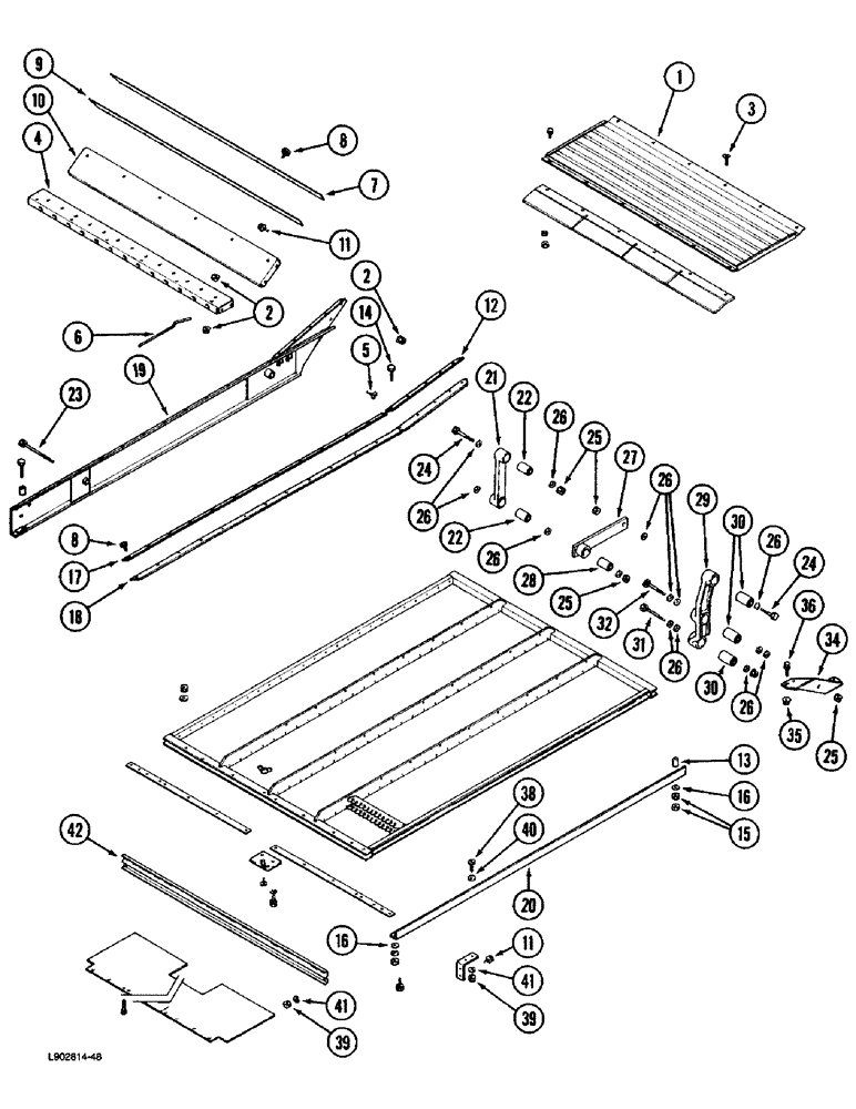 Схема запчастей Case IH 1670 - (9B-40) - CHAFFER SIEVE (14) - ROTOR, CONCANVES & SIEVE