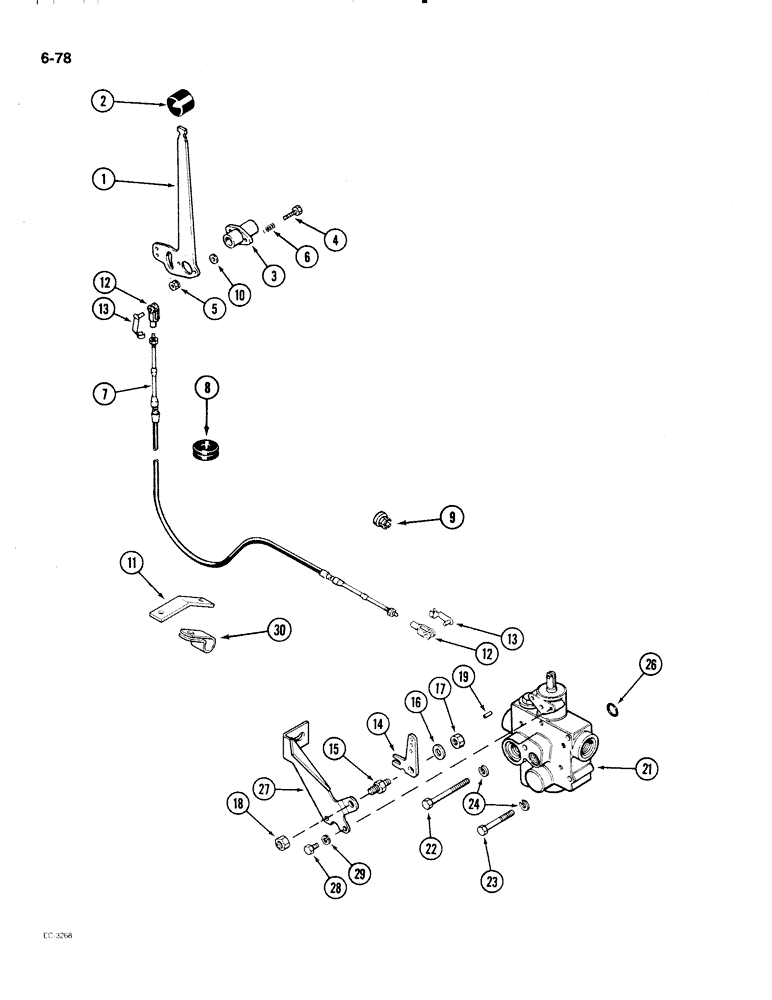 Схема запчастей Case IH 2096 - (6-078) - PTO CONTROL LINKAGE (06) - POWER TRAIN