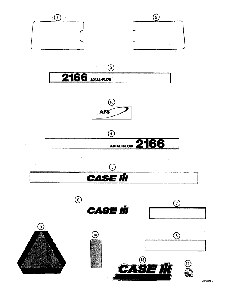 Схема запчастей Case IH 2166 - (9H-34) - DECALS, COMBINE (12) - CHASSIS