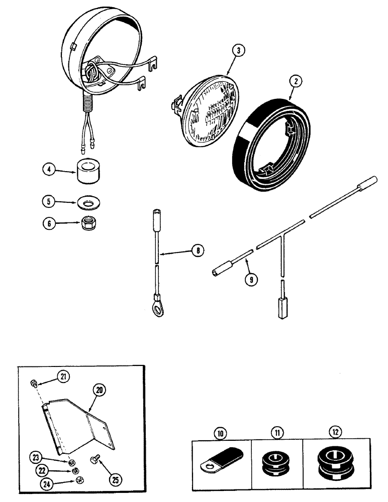 Схема запчастей Case IH 2290 - (4-160) - REAR FLOOD LAMP ATTACHMENT (04) - ELECTRICAL SYSTEMS