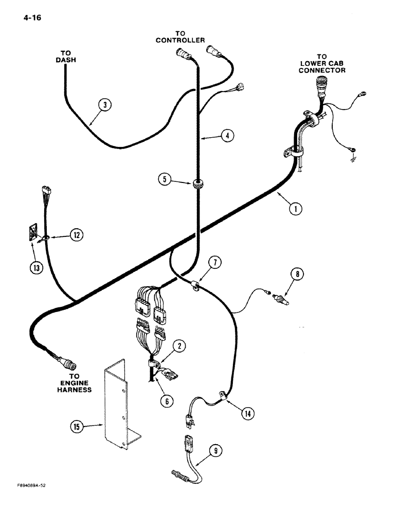 Схема запчастей Case IH 9270 - (4-16) - TRANSMISSION HARNESS (04) - ELECTRICAL SYSTEMS