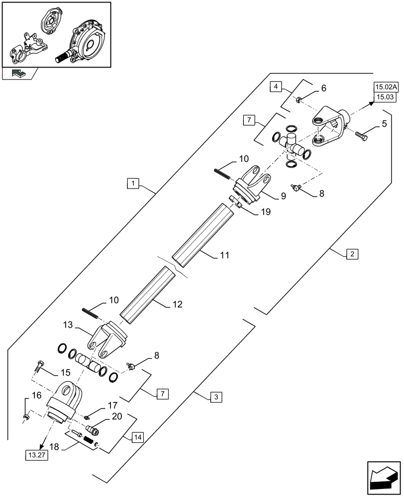 Схема запчастей Case IH LBX332P - (15.02[01]) - KNOTTER TRANSMISSION (15) - KNOTTER /WRAPPER