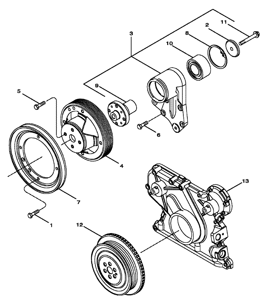 Схема запчастей Case IH SPX3320 - (03-004) - FAN DRIVE (01) - ENGINE