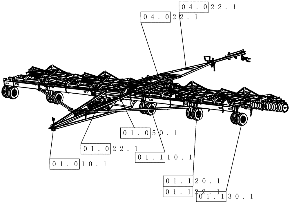 Схема запчастей Case IH ATX700 - (00.042.1) - PICTORIAL INDEX - TOW BEHIND AIR CART CONFIGURATION ASN Y8S003251 Feature ID or Serial Number Locations/Publications